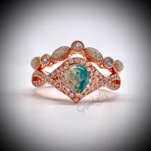 Load image into Gallery viewer, Stackable 6x8mm Tear Drop and Half Band Keepsake Ring with Cremation