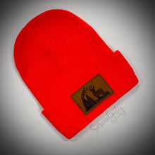 Load image into Gallery viewer, Beanie with Laser Engraved Leatherette Patch