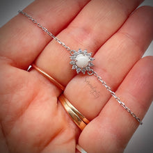 Load image into Gallery viewer, 6mm Breast Milk Stone with a Pointed Halo of Cubic Zirconia Bracelet