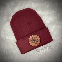 Load image into Gallery viewer, Beanie with Laser Engraved Leatherette Patch