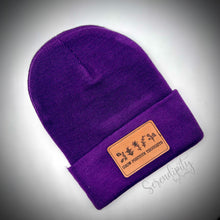 Load image into Gallery viewer, Beanie with Laser Engraved Leatherette Patch