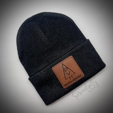 Load image into Gallery viewer, Beanie with Laser Engraved Leatherette Patch