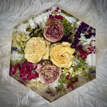 Load image into Gallery viewer, Large Hexagon Floral Preservation