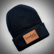 Load image into Gallery viewer, Beanie with Laser Engraved Leatherette Patch