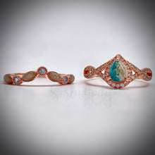 Load image into Gallery viewer, Stackable 6x8mm Tear Drop and Half Band Keepsake Ring with Cremation