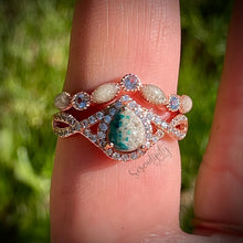 Load image into Gallery viewer, Stackable 6x8mm Tear Drop and Half Band Keepsake Ring with Cremation