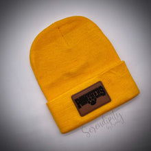 Load image into Gallery viewer, Beanie with Laser Engraved Leatherette Patch