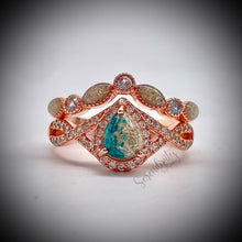 Load image into Gallery viewer, Stackable 6x8mm Tear Drop and Half Band Keepsake Ring with Cremation