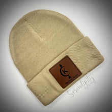 Load image into Gallery viewer, Beanie with Laser Engraved Leatherette Patch