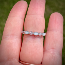 Load image into Gallery viewer, Breast Milk Half Band Memorial Ring with Birthstones