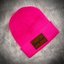 Load image into Gallery viewer, Beanie with Laser Engraved Leatherette Patch