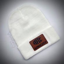 Load image into Gallery viewer, Beanie with Laser Engraved Leatherette Patch