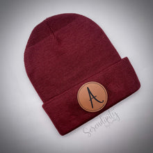 Load image into Gallery viewer, Beanie with Laser Engraved Leatherette Patch
