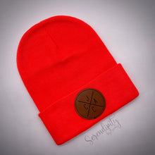 Load image into Gallery viewer, Beanie with Laser Engraved Leatherette Patch