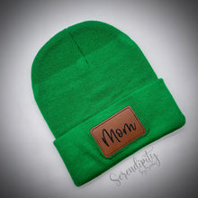 Load image into Gallery viewer, Beanie with Laser Engraved Leatherette Patch