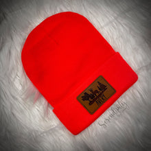 Load image into Gallery viewer, Beanie with Laser Engraved Leatherette Patch
