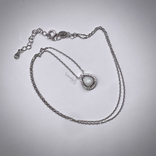 Load image into Gallery viewer, 6x8mm Sterling Silver Tear Drop Breast Milk Pendant with a Cubic Zirconia Halo