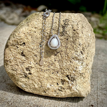 Load image into Gallery viewer, 6x8mm Sterling Silver Tear Drop Breast Milk Pendant with a Cubic Zirconia Halo