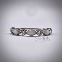 Load image into Gallery viewer, Breast Milk Half Band Memorial Ring with Birthstones