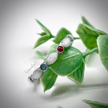 Load image into Gallery viewer, Breast Milk Full Band Memorial Ring with Multiple Birthstones