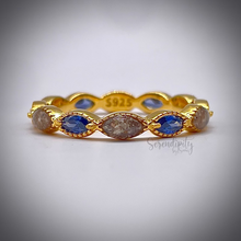 Load image into Gallery viewer, Cremation Marquise Full Band Memorial Ring with Birthstones
