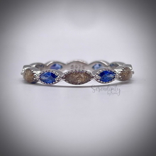 Load image into Gallery viewer, Cremation Marquise Full Band Memorial Ring with Birthstones