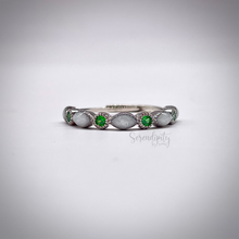 Load image into Gallery viewer, Breast Milk Half Band Memorial Ring with Birthstones