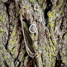 Load image into Gallery viewer, 6x8mm Sterling Silver Tear Drop Cremation Ash Pendant with a Cubic Zirconia Halo