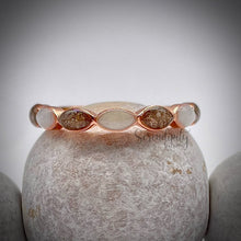 Load image into Gallery viewer, Cremation and Breastmilk Half Band Memorial Ring