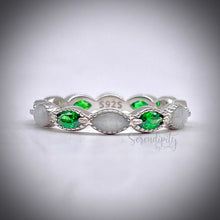 Load image into Gallery viewer, Breastmilk Full Band Marquise Ring with Birthstones