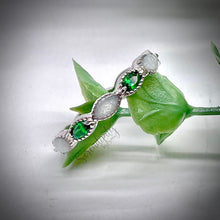 Load image into Gallery viewer, Breastmilk Full Band Marquise Ring with Birthstones