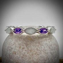 Load image into Gallery viewer, Breastmilk Full Band Marquise Ring with Birthstones