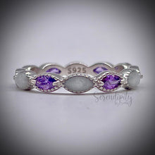 Load image into Gallery viewer, Breastmilk Full Band Marquise Ring with Birthstones