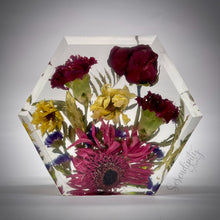 Load image into Gallery viewer, Small Hexagon Floral Preservation
