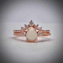 Load image into Gallery viewer, Teardrop Breastmilk Ring with Dainty Stacking Band