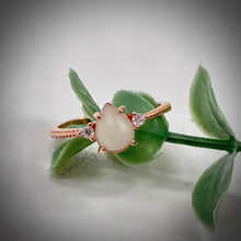 Load image into Gallery viewer, Teardrop Breastmilk Ring with Dainty Stacking Band