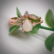 Load image into Gallery viewer, Teardrop Breastmilk Ring with Dainty Stacking Band