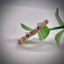 Load image into Gallery viewer, Cremation Ash Half Band Memorial Ring with Birthstones