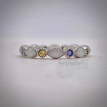 Load image into Gallery viewer, Breast Milk Full Band Memorial Ring with Multiple Birthstones