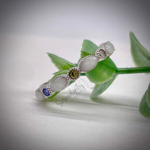 Load image into Gallery viewer, Breast Milk Full Band Memorial Ring with Multiple Birthstones