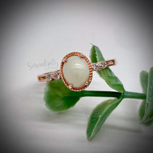 Load image into Gallery viewer, 6x8mm Oval Breast Milk Keepsake Ring with Cubic Zirconia