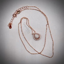 Load image into Gallery viewer, 6x8mm Sterling Silver Tear Drop Breast Milk Pendant with a Cubic Zirconia Halo