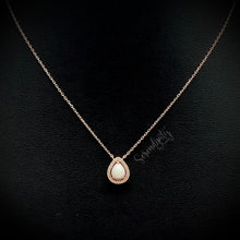 Load image into Gallery viewer, 6x8mm Sterling Silver Tear Drop Breast Milk Pendant with a Cubic Zirconia Halo