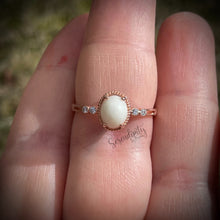 Load image into Gallery viewer, 6x8mm Oval Breast Milk Keepsake Ring with Cubic Zirconia