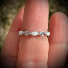 Load image into Gallery viewer, Breastmilk Full Band Marquise Ring with Birthstones
