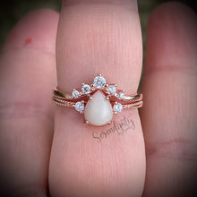 Load image into Gallery viewer, Teardrop Breastmilk Ring with Dainty Stacking Band