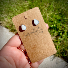 Load image into Gallery viewer, Breast Milk Keepsake Earrings with 7x10mm Breast Milk “Stones”