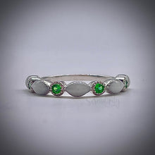 Load image into Gallery viewer, Breast Milk Half Band Memorial Ring with Birthstones