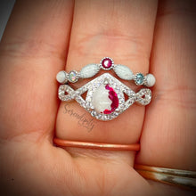 Load image into Gallery viewer, Stackable 6x8mm Tear Drop and Half Band Keepsake Ring with Breastmilk