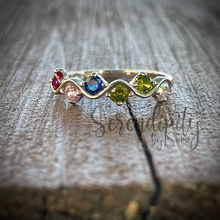 Load image into Gallery viewer, 3mm Six Stone Birthstone Ring